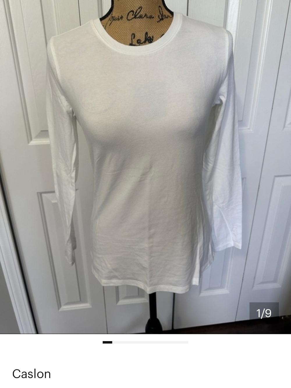 Caslon White Long Sleeve Crewneck Tee NWT